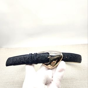 Christian Dior Vintage Belt Medium Blue Leather Women